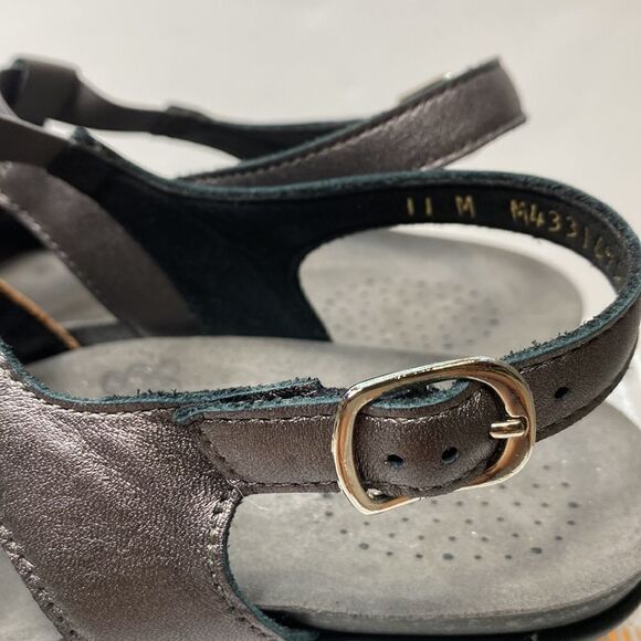 SAS Allegro Heel Strap Metallic Leather Dressy Comfort Sandal Size 11 - Picture 6 of 11